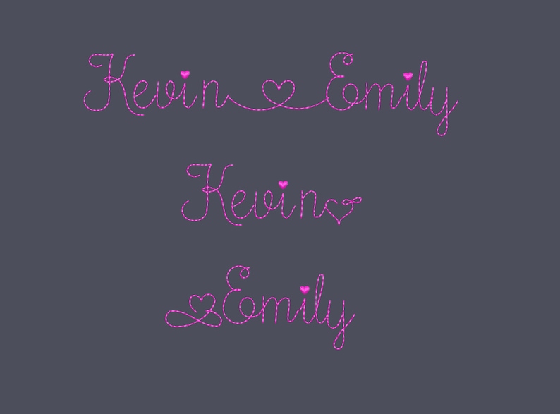 Handstitch Script Embroidery Font “emily” –calligraphy Style, 6 Sizes ...