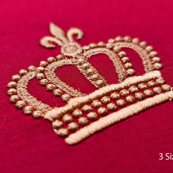 Machine Embroidery Crown Design, Royal Tiara. 3 Sizes