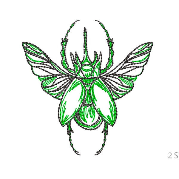 Insects Embroidery, Bug, Sketched Style, Machine Embroidery  Design, 2 Sizes