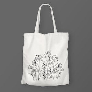 Meadow Flowers Machine Embroidery Designs, Art Line, Hand Stitch Style ...