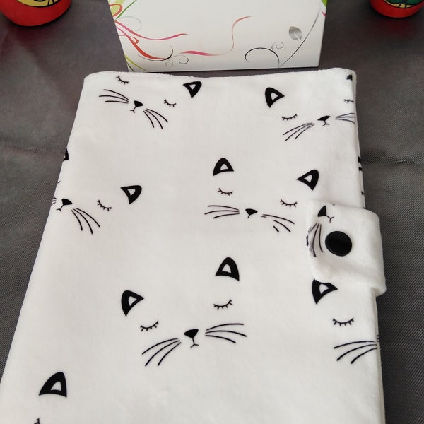 Protège carnet de santé bébé en velours imprimé chat, très doux, idéal cadeau de naissance, pratique, lavable, cadeau bébé, motif jungle