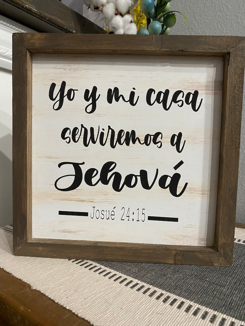 Cuadro con versículo de Josue 24:15 - Yo y mi casa serviremos a Jehová
Joshua 24:15- Spanish Scripture/ farmhouse wall decor/Bible verse/faith wall art/ gift for any occasion/ Custom plaque