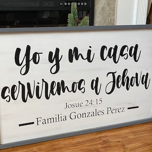 Joshua 24:15- Spanish Scripture/ farmhouse wall decor/Bible verse/faith wall art/ gift for any occasion/ Custom plaque