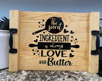 Personalized Noodle Board Serving Tray: Handmade Stove Top Cover