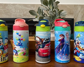 Personalized Kids Water Bottle with name | Cartoon/Movie Characters tumbler for children