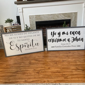 Cuadro con versículo de Josue 24:15 - Yo y mi casa serviremos a Jehová
Joshua 24:15- Spanish Scripture/ farmhouse wall decor/Bible verse/faith wall art/ gift for any occasion/ Custom plaque