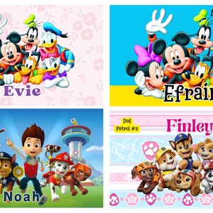 Personalized Cartoon Kids Water Bottle Tumbler | Toddler 12 oz water bottle with name | Characters tumbler for children | Kids Birthday Gift