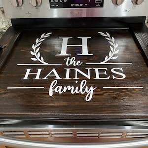 Custom / Personalized Stove Top Cover | Wooden Noodle Board for electric Stove | Farmhouse kitchen Decor