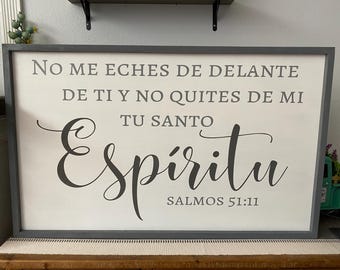 Hand Painted Bible Verse Wood Sign, Psalms 51:11