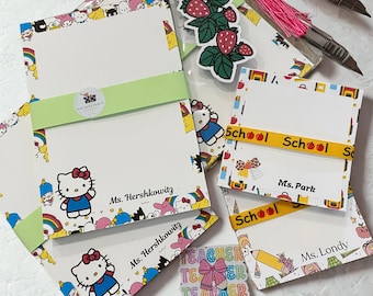 Personalized Teacher Sticky Notepad Set of Three (3), Teacher Appreciation Gift