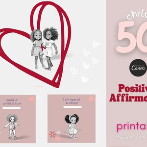 Afroamerikaner scherzt Kinder | Affirmation, Positiv, Selbstliebe| Druckbare Digitale Downloads | Animierte Karten | Für Mädchen zu stärken