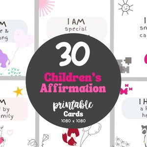 Affirmationskarten für Kinder zur Selbstliebe | Glückliche und Possitive Ermutigung Digitale Drucke | Motivierende Canva Vorlagen für Kinder
