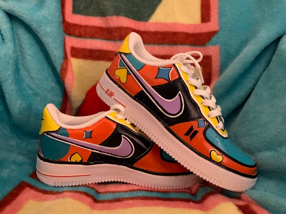 BTS Permission to Dance Custom Painted Nike Air Force 1s - Etsy Israel
