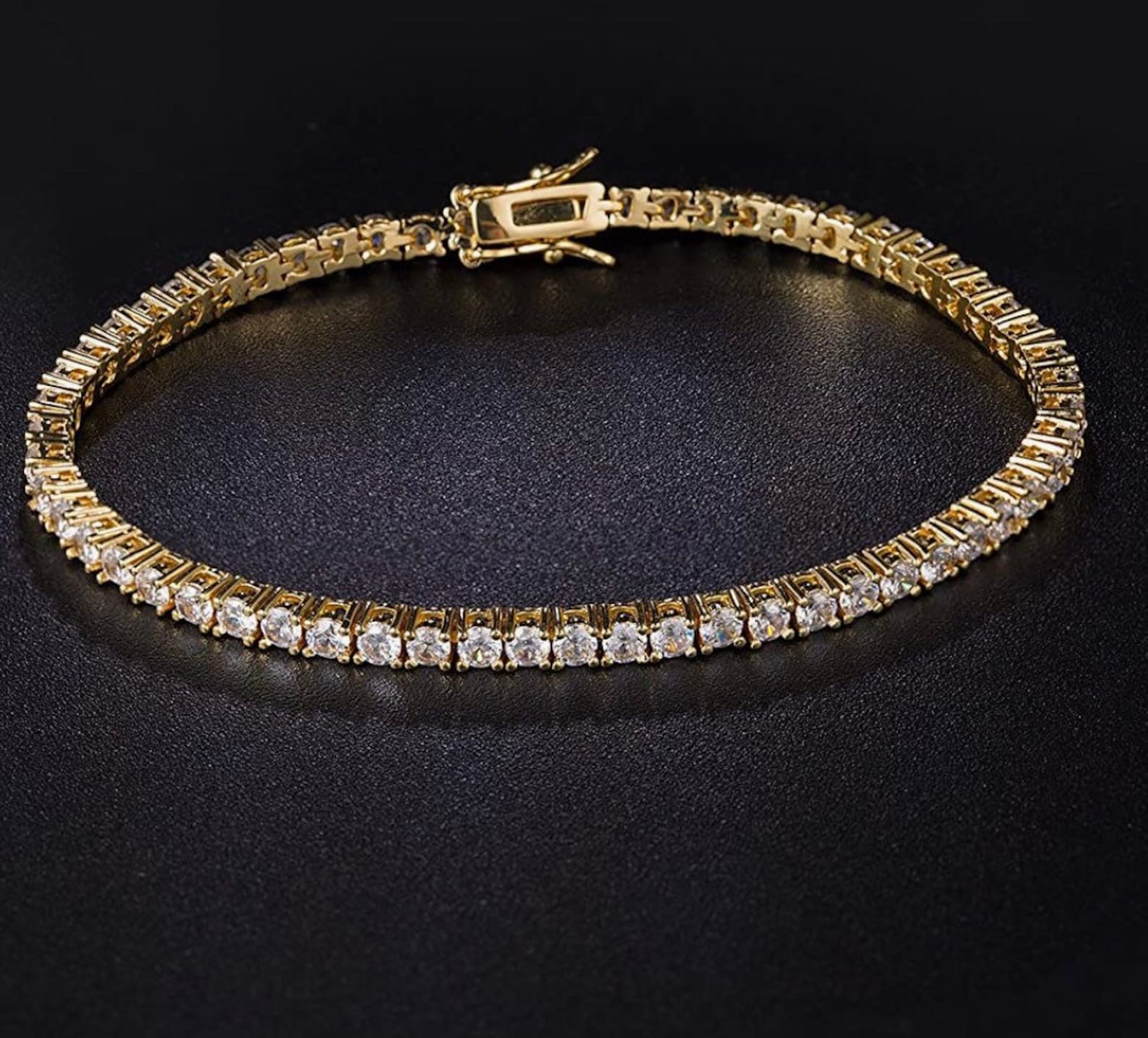 14k Gold plated Stainless Steel tennis bracelet Etsy