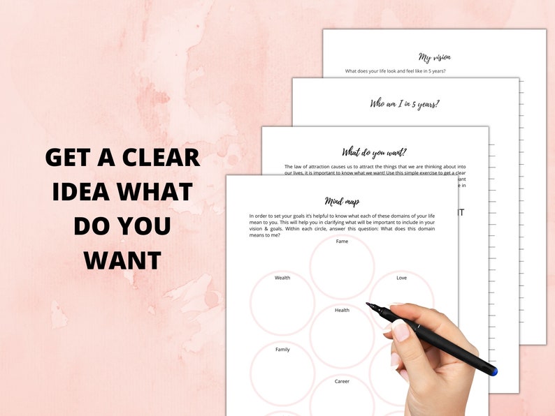 5 Year Planner Printable Workbook - Goal Planner for Productivity ...