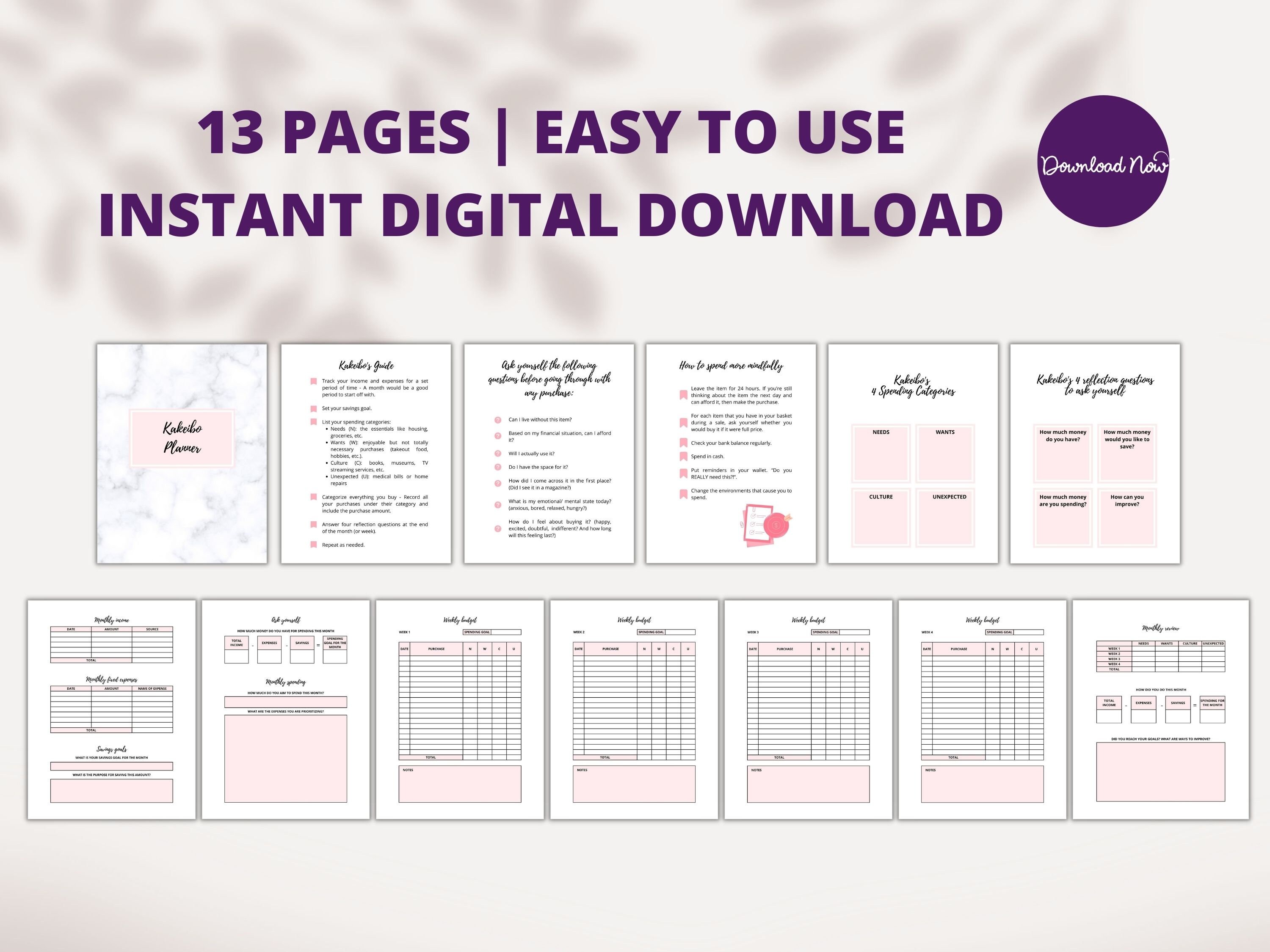 Kakeibo Budget Planner Kakeibo Journal Big Happy Planner Printable