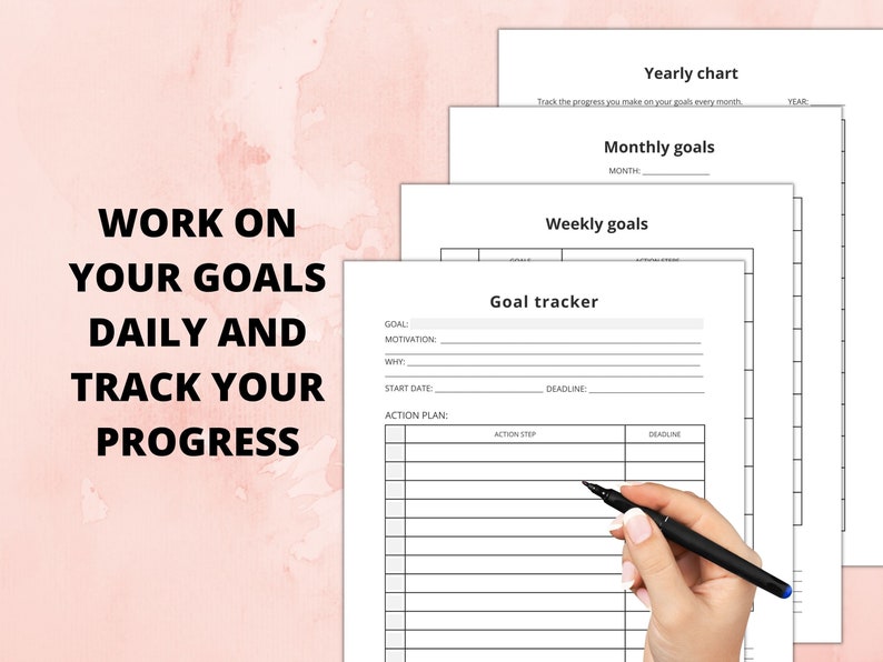5 Year Goal Planner - Printable Workbook for Productivity. Track and ...