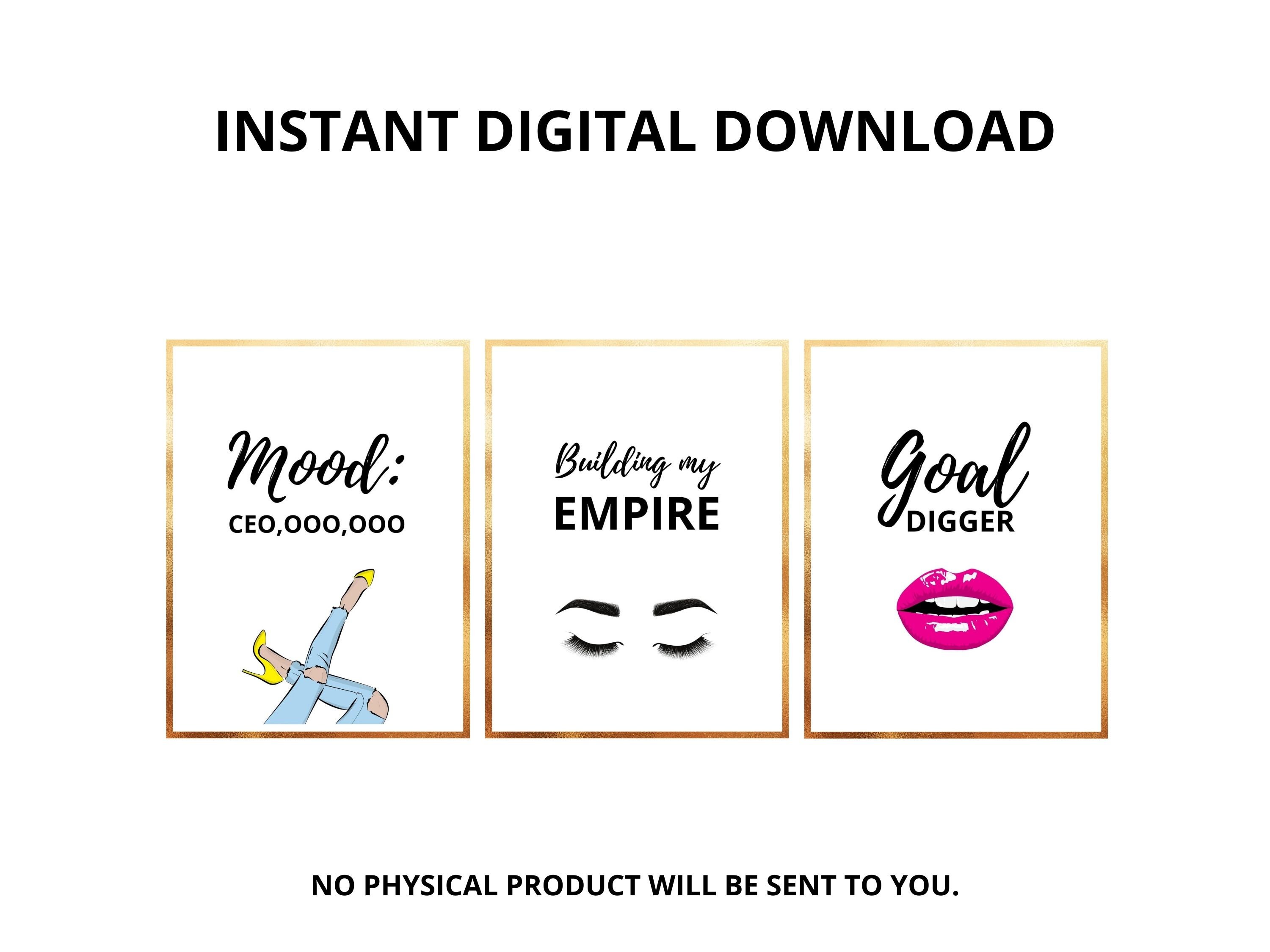 Girl Boss Printable Wall Art Set of 3. Female Entrepreneur - Etsy