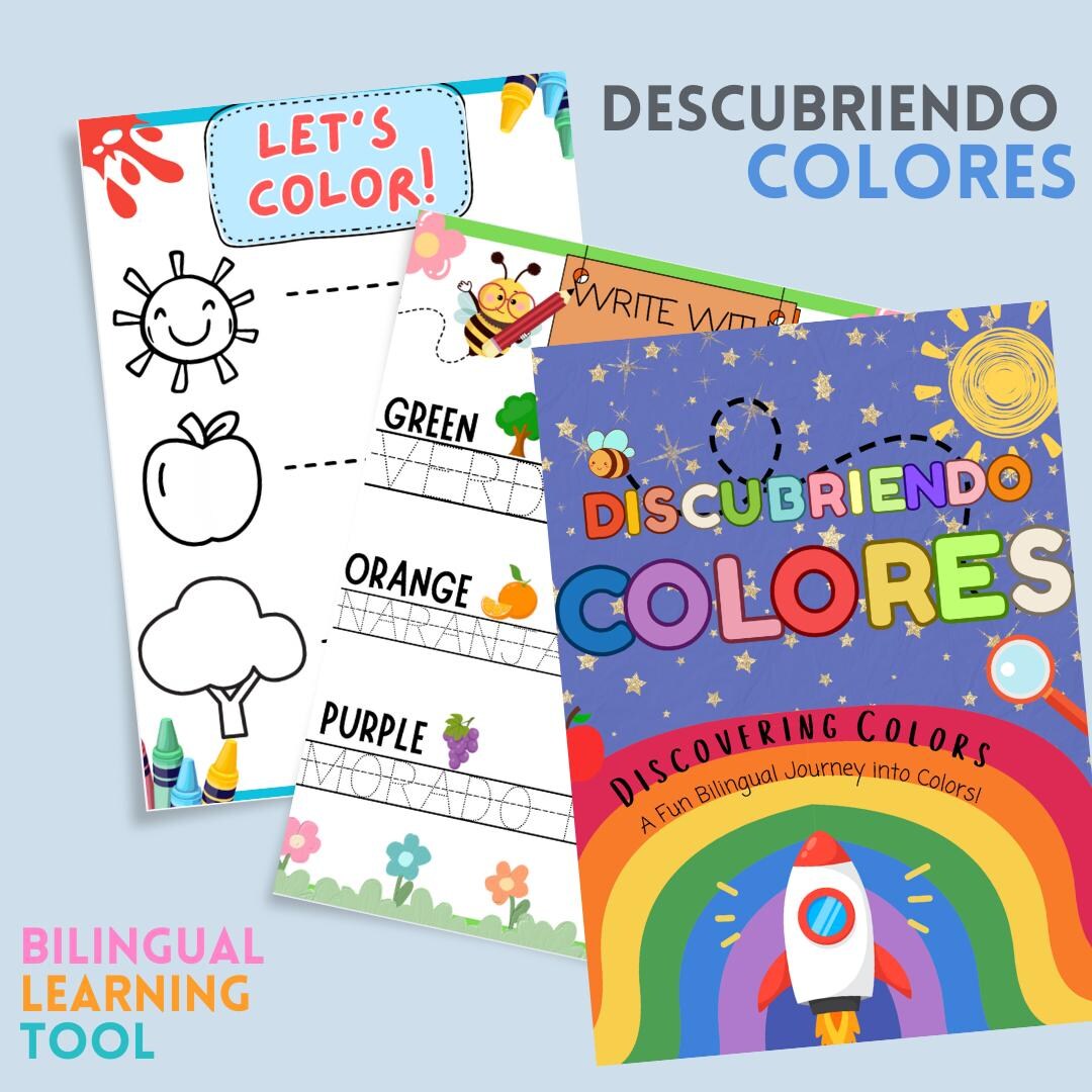 Bilingual Toddler Activity Book | Spanish-english Printable Busy Book ...