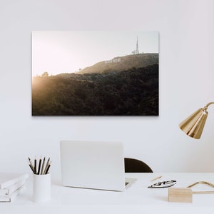 Hollywood Sign Sunset Photo: Los Angeles Aluminum Print