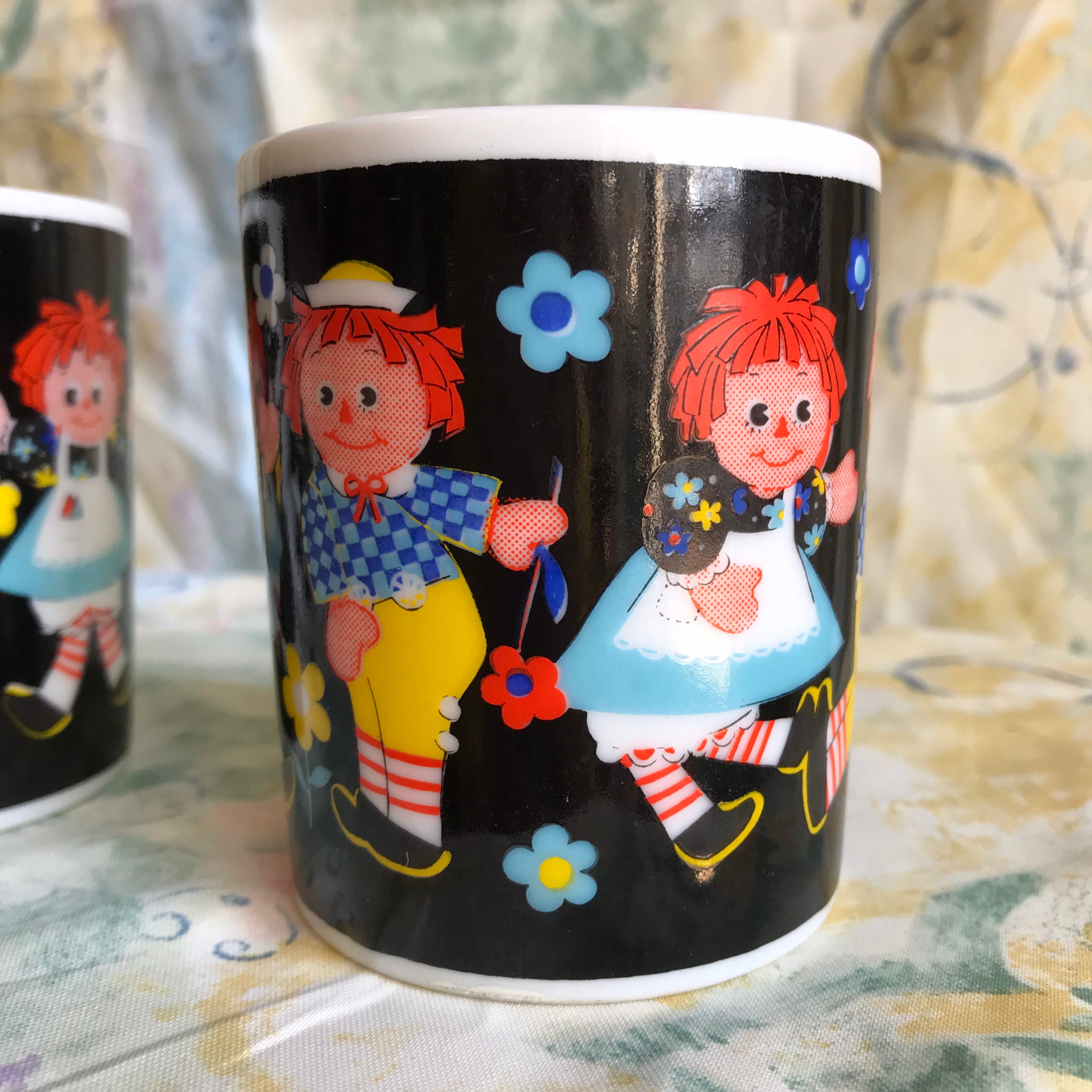 Raggedy Ann and Andy Play Time R6941 Cup Mug Set of 3 3.5