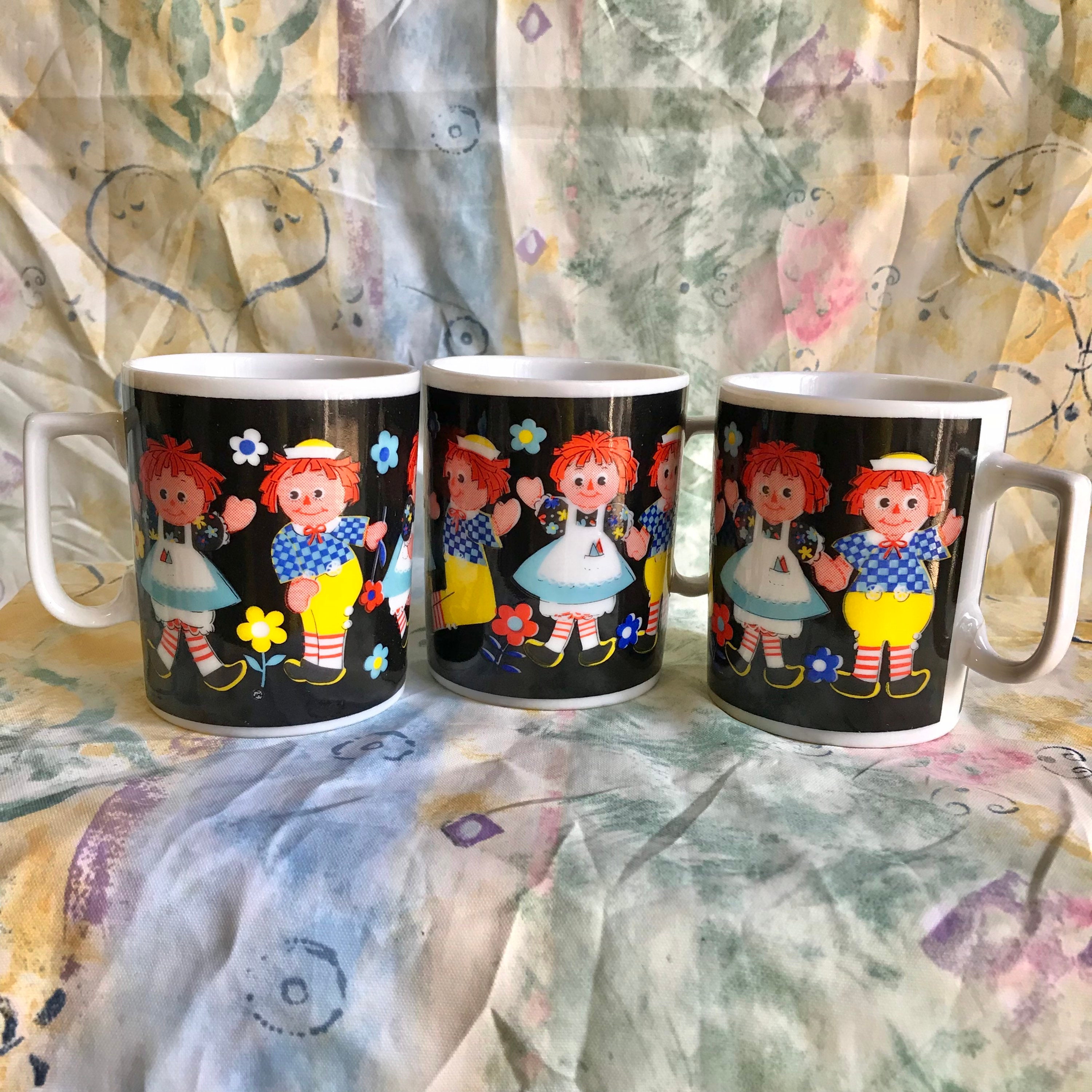 Raggedy Ann and Andy Play Time R6941 Cup Mug Set of 3 3.5” PLUS
