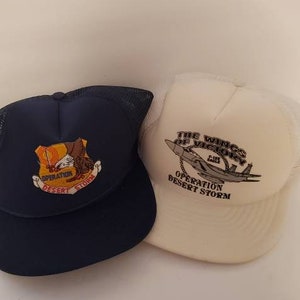 Lot of 2 operation Desert Storm hat&#39;s vintage 90s
