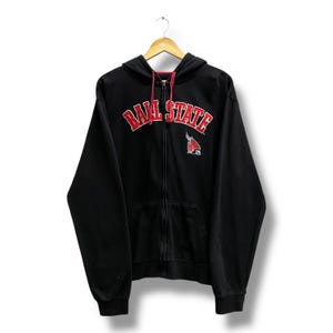 Vintage Y2K Ball State Cardinals Hoodie Ball State Crewneck Ball State Sweater Pullover Jumper Streetwear Embroidered Logo Black XLARGE