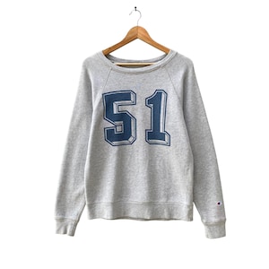 Vintage Champion Products Spellout Logo Print Crewneck Sweatshirt Pullover Jumper Streetwear Grey Sweatshirt Vintage Baggy Size Large
