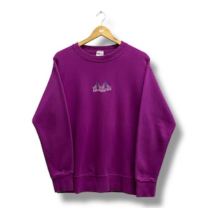 Vintage 90&#39;s San Francisco Bridge Sweatshirt San Francisco City Crewneck San Francisco Sweater Pullover Jumper Embroidered  Logo Pink MEDIUM