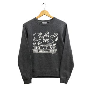 Vintage 00s Peanuts Sweatshirt Snoopy Peanuts Crewneck Peanuts Snoopy Sweater Pullover Cartoon Charlie Brown Print Logo Dark Grey Small