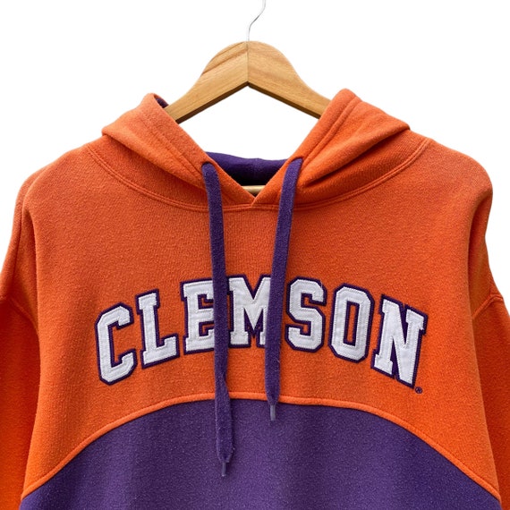Vintage Clemson Embroidered Spellout Logo Sweatshirt Hoodie Pullover Jumper Streetwear Double Colour Sweatshirt Vintage Hoodie Size Large Etsy UK