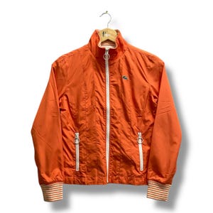 Vintage Y2K La Chemise Lacoste Kids Jacket Lacoste Windbreker Lacoste Sweater Parka Puffer Down Jacket Patches Logo Orange MEDIUM