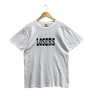 Vintage Y2K Rats Loser Graphic Tshirt Rats Crewneck Rats Sweater Pullover Jumper Print Logo White LARGE