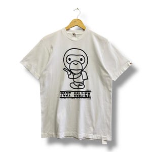 Vintage Y2K Baby Milo Foot Soldier Shirsleeve Tshirt Baby Milo Crewneck Baby Milo Sweater Pullover Jumpet Streetwear Print Logo White LARGE