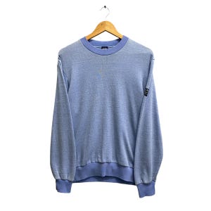 Vintage 90&#39;s Adidas Club Trefoil Sweatshirt Adidas Three Stripes Crewneck Adidas Trefoil Sweater Pullover Jumper Print Logo Soft Blue Medium