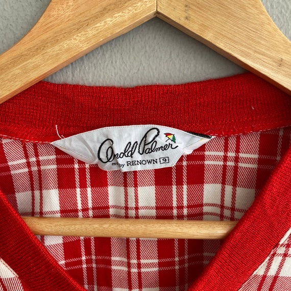 Vintage Arnold Palmer Checkered Vneck Sweatshirt … - image 8