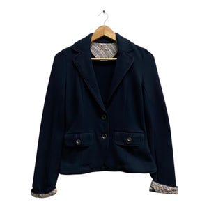 Vintage Y2K Burberry Blue Label Blazer Burberry Blue Label Crewneck Burberry Sweater Pullover Jumper Nova Check Black XSMALL