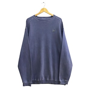 Vintage Authentic Pigment Blank Sweatshirt Authentic Pigment Crewneck Authentic Pigment Sweater Pullover Jumper Embroidery Logo Purple Large