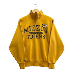Vintage Y2K Missouri Tigers University Sweatshirt Missouri University Crewneck Missouri Sweater Pullover Jumper Print Logo Yellow SMALL