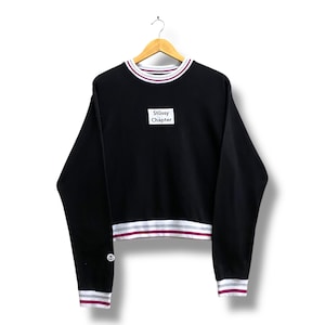 Vintage Y2K Stussy Chapter Crotop Sweatshirt Stussy Crewneck Stussy Sweater Pullover Jumper Box Embroidered Logo Black Streetwear MEDIUM