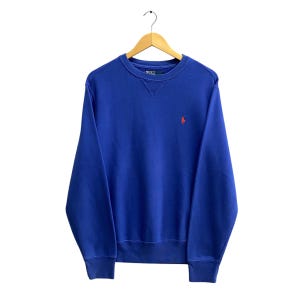 Vintage Polo Pony Ralph Lauren Sweatshirt Polo Ralph Lauren Crewneck Polo Ralph Lauren Sweater Pullover Polo Embroidered Logo Blue Small