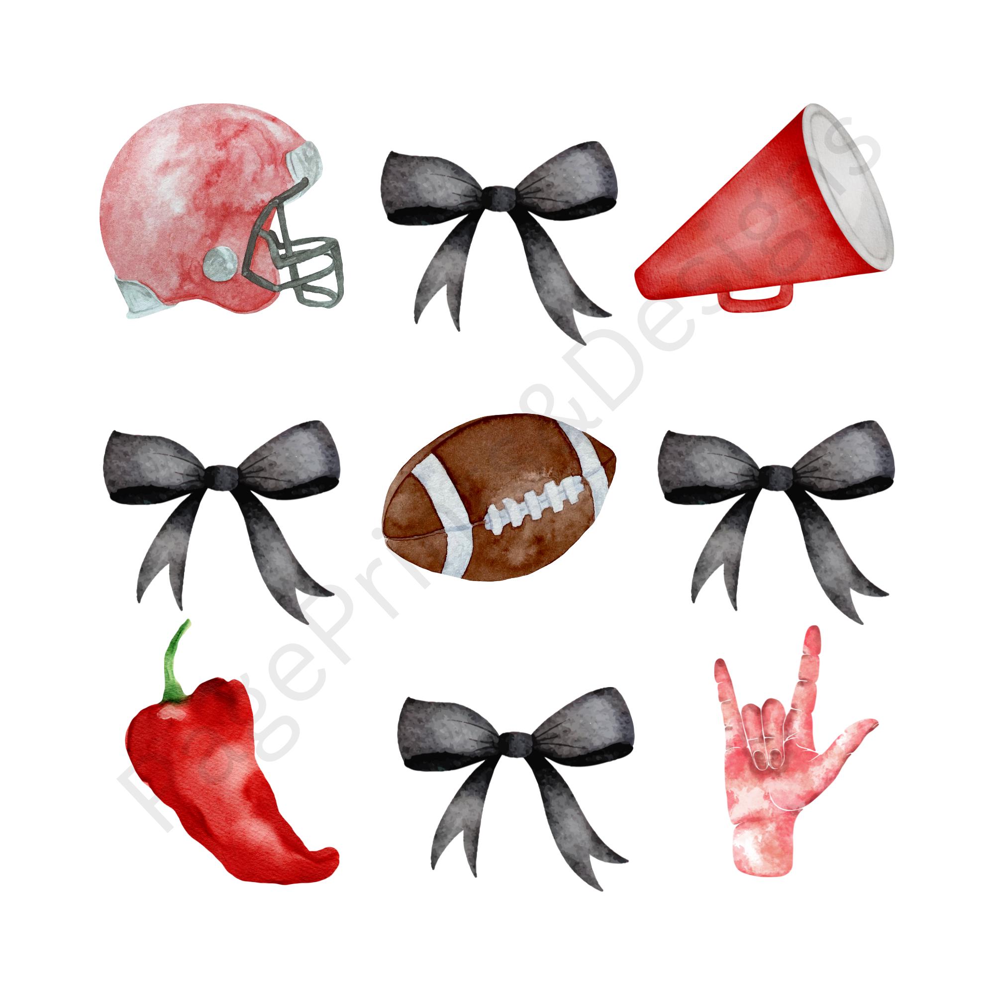 Red and Black Football Digital File for Dtf, Sublimation, Htv, Iron On ...