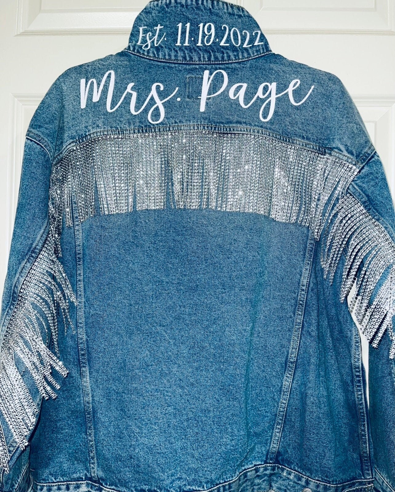 Rhinestone Fringe Jean Jacket 