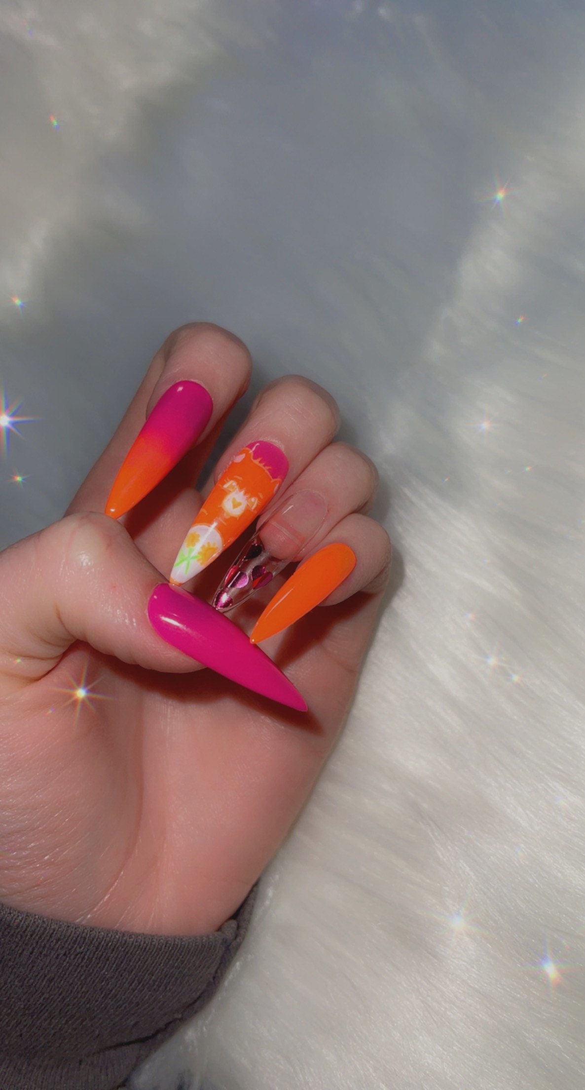 FLOWERZ Child-press on Nails-flowers Nail Art-french Nails-luxury Nails-fake  Nails-gel X Nails-long Short Nails-almond Coffin Nails, Spring 