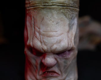 One-of-a-Kind Angry Face Canister Sculpture | Pencil Holder | Handmade Functional Art
