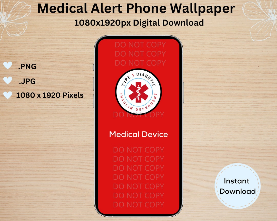 Medical Alert Phone Wallpaper T1D Type 1 Diabetes Background Image