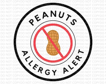 Peanut Allergy Alert SVG PNG: Medical Awareness Clipart (Digital File)