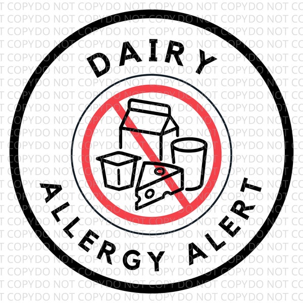 Dairy Allergy SVG, PNG Medical Alert Instant Download Awareness Digital File Printable