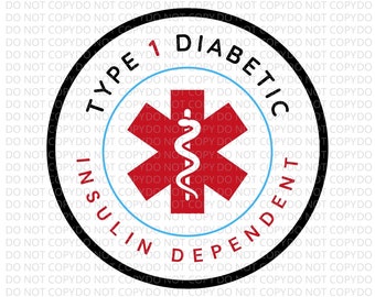 Type 1 Diabetes Medical Alert SVG PNG Clipart (Digital Download)